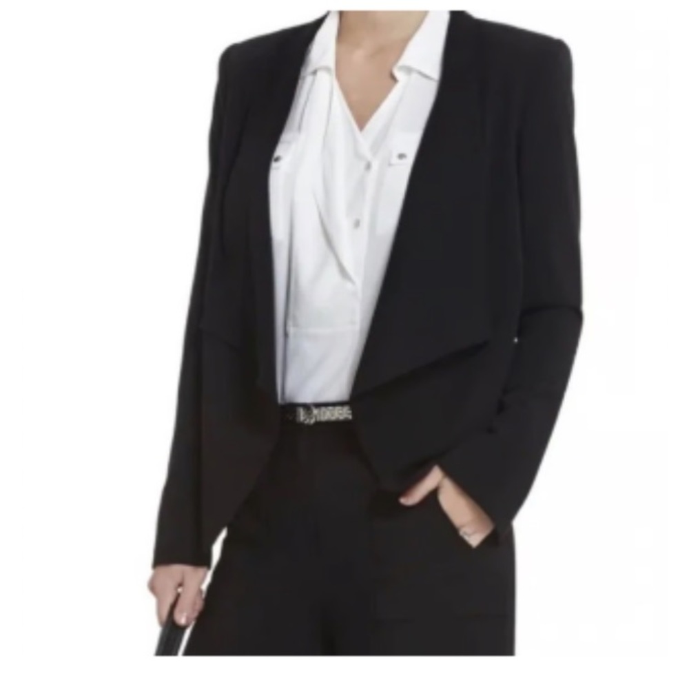 BCBG black opened face jacket. Size Small